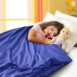 121x92cm Cotton Anti Anxiety Weighted Blanket Cover Protector Blue