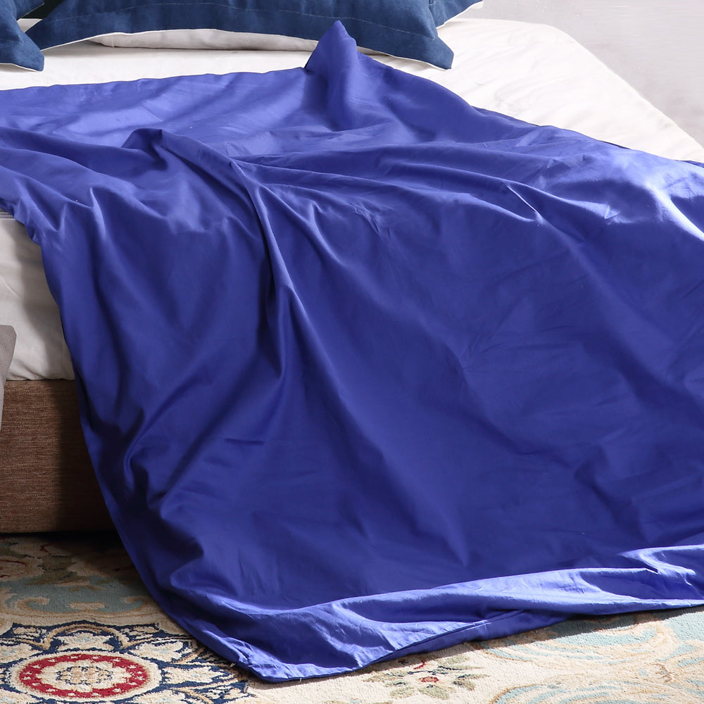 121x92cm Cotton Anti Anxiety Weighted Blanket Cover Protector Blue