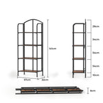 Foldable 4-Tier Display Shelf Bookcase for Kitchen, Office