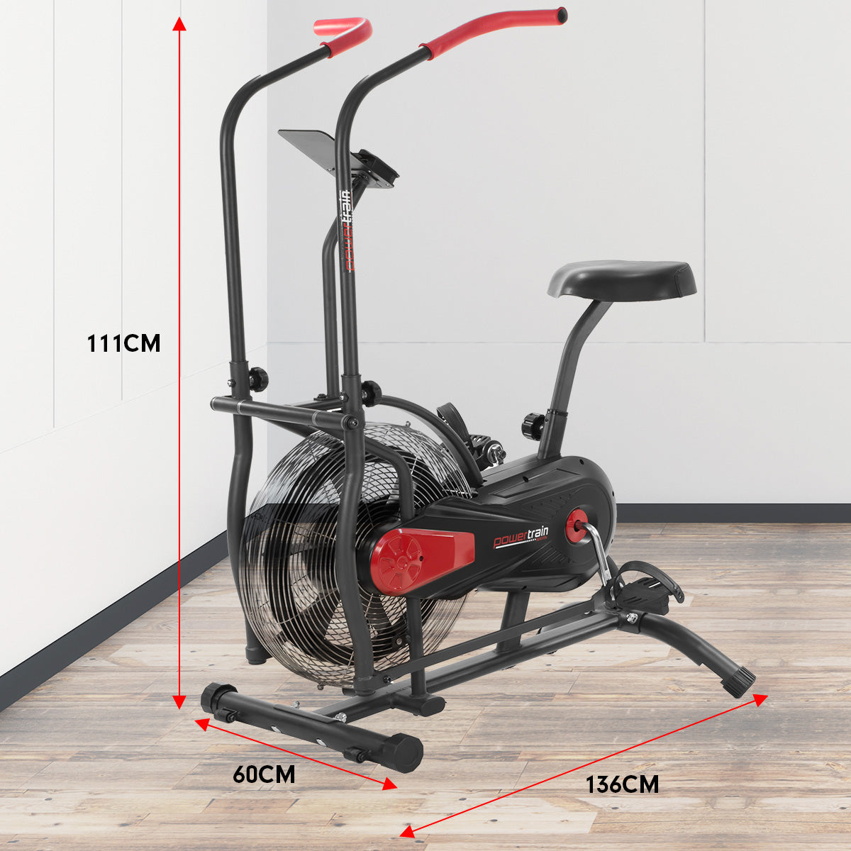 PowerTrain Air Resistance Exercise Bike Spin Fan Equipment Cardio