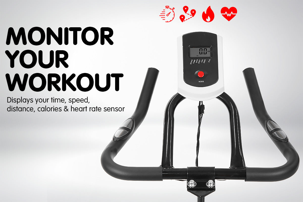 Home Gym Flywheel Exercise Spin Bike Black Melbourne Home & Living