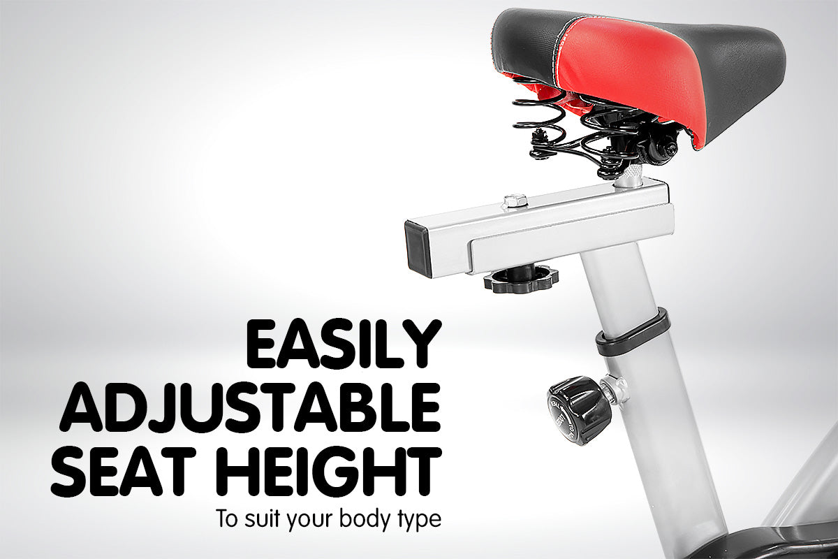 Powertrain Heavy Flywheel Exercise Spin Bike - Silver