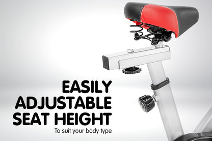 Powertrain Heavy Flywheel Exercise Spin Bike - Silver