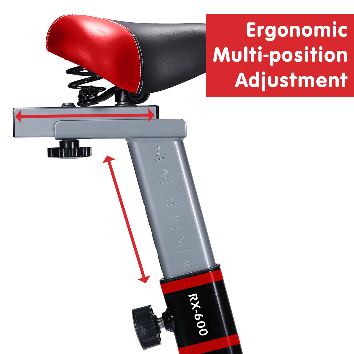 RX-600 Exercise Spin Bike Cardio Cycle - Red