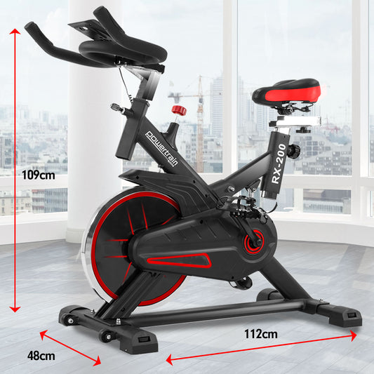 PowerTrain RX-200 Exercise Spin Bike Cardio Cycle - Red
