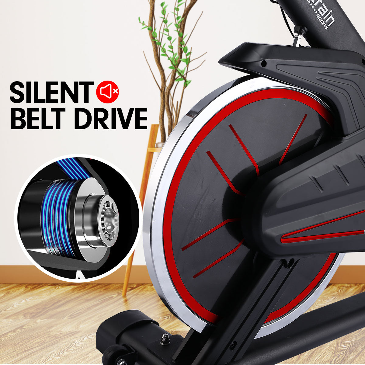PowerTrain RX-200 Exercise Spin Bike Cardio Cycle - Red