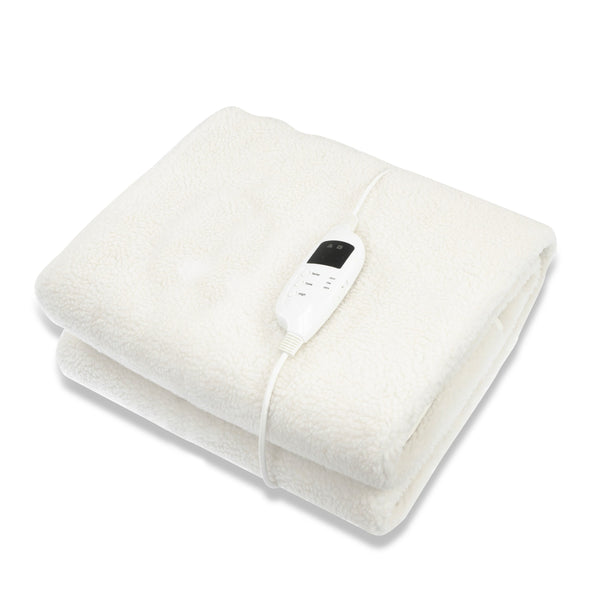  Heated Electric Blanket Fitted Fleece Underlay Throw Single