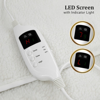 Heated Electric Blanket Fitted Fleece Underlay Throw Single