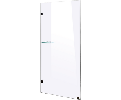 Black 800 x 2000mm Frameless 10mm Safety Glass Shower Screen-Chrome/Black