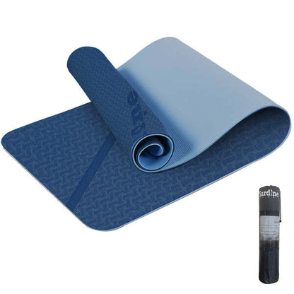 Blue Yoga Mat Exercise Workout Mats Fitnessm Mat For Home Workout Home Gym Extra Thick Large 6Mm