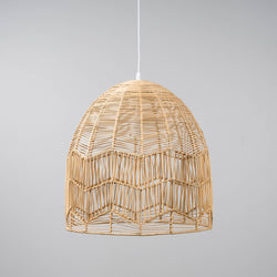 Boho Chic Charm: Natural Rattan Lace Pendant Light - Amalfi