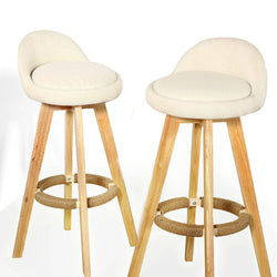 4x Levede Leather Swivel Bar Stool Kitchen Stool Dining Chair Barstools Cream
