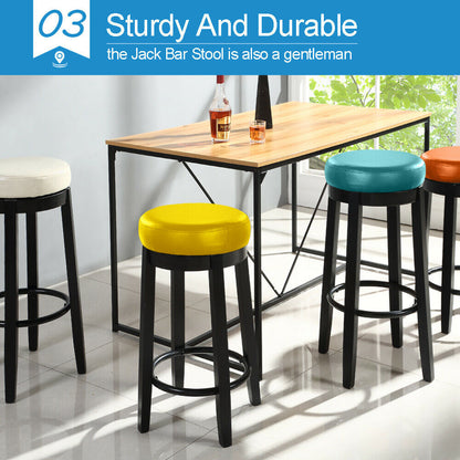 2x 75cm Swivel Bar Stool Kitchen Stool Wood Barstools Dining Chair Grey