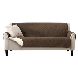 3 Seater Sofa Covers Quilted Couch Lounge Protectors Slipcovers Brown