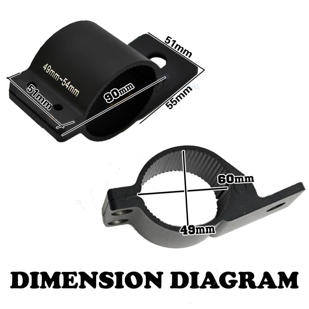 Pair 2" Bullbar Mount Bracket Clamp Led Light Bar Hid Arb Mount Uhf 49 54Mm