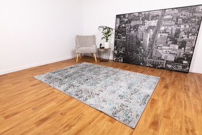 Silky touch rug grey blue b8313/grey blue