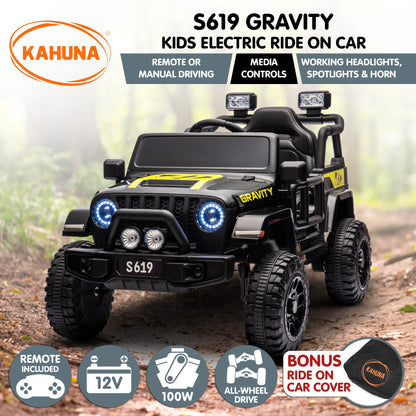 Kahuna S619 Gravity Kids Ride On Car Black/Red/White