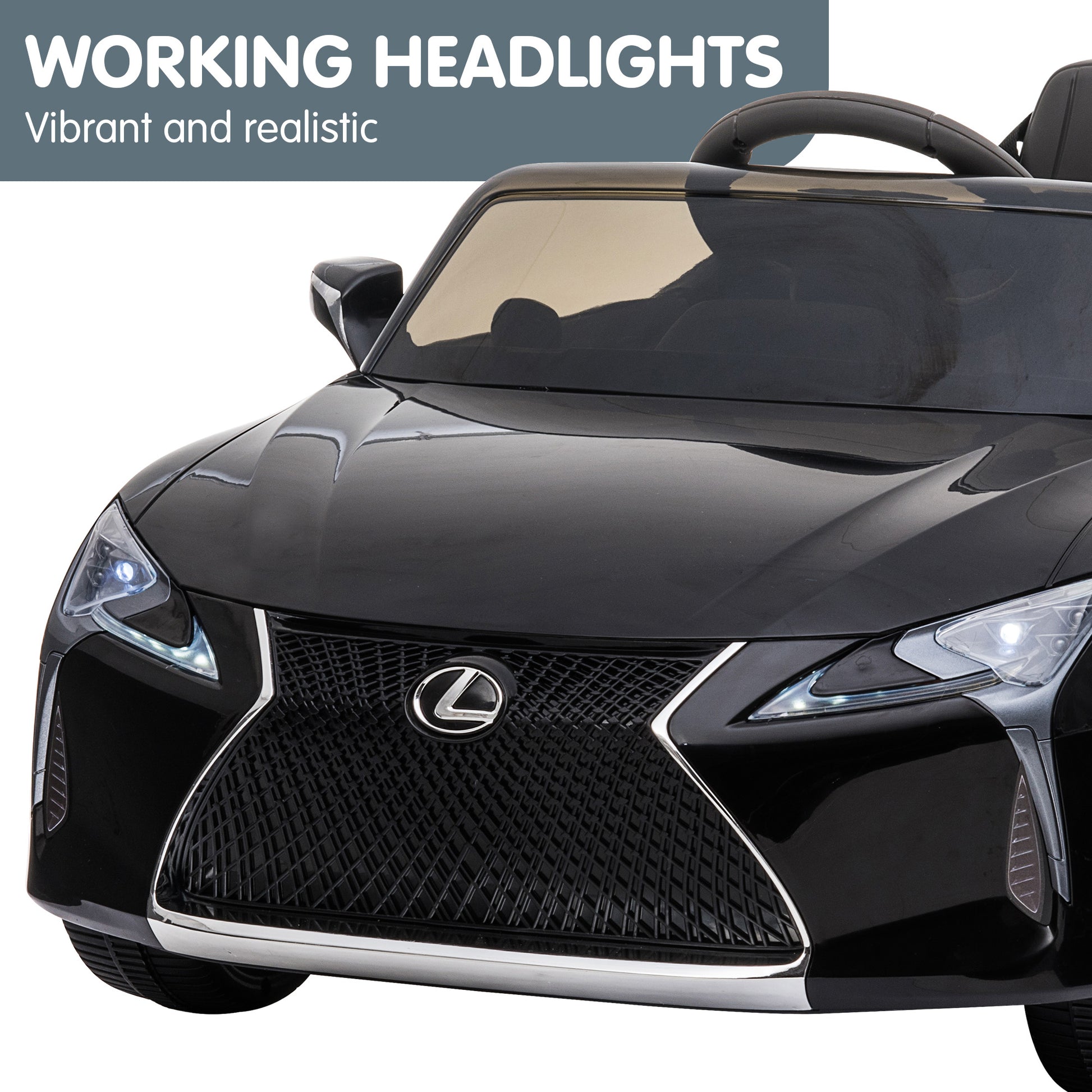 Black/White Lexus LC 500 Kids Ride On Car Toy