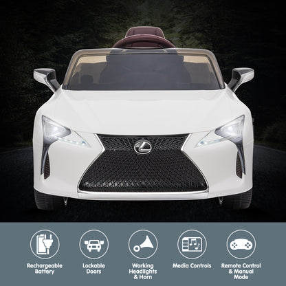 Black/White Lexus LC 500 Kids Ride On Car Toy