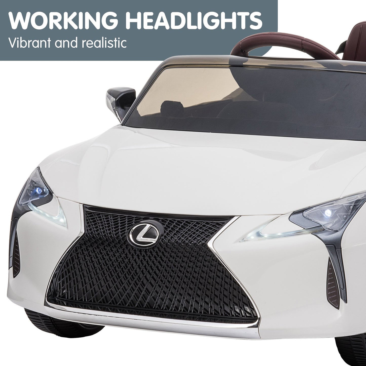 Black/White Lexus LC 500 Kids Ride On Car Toy