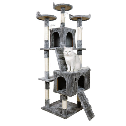 170Cm Cat Tree Scratching Post - Silver Grey