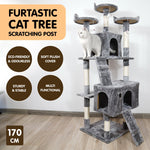 170Cm Cat Tree Scratching Post - Silver Grey