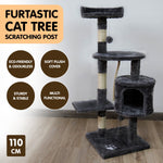 110Cm Cat Tree Scratching Post - Dark Grey