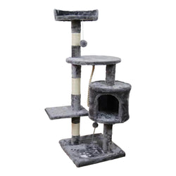 110Cm Cat Tree Scratching Post - Silver Grey