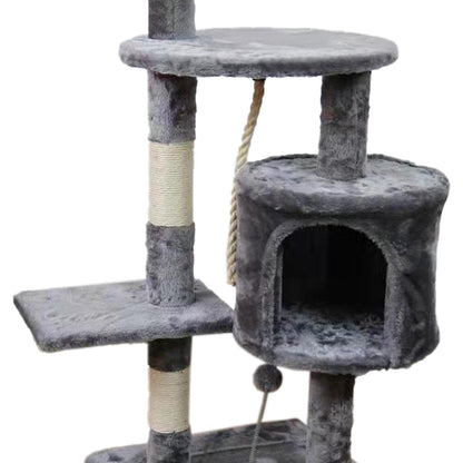 110Cm Cat Tree Scratching Post - Silver Grey