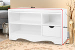 Shoe Rack Cabinet Organiser White Cushion - 80 x 30 x 45cm - White