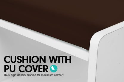 Shoe Rack Cabinet Organiser Brown Cushion - 80 x 30 x 45 - White