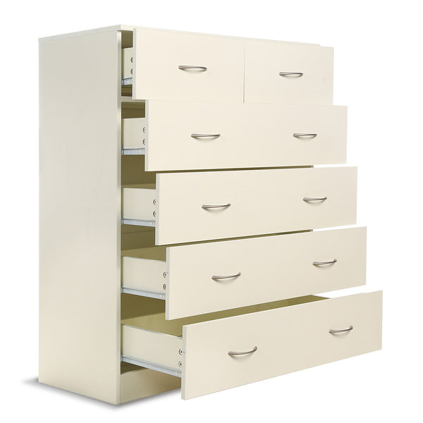  Tallboy Dresser 6 Chest of Drawers Storage Cabinet 85 x 39.5 x 105cm