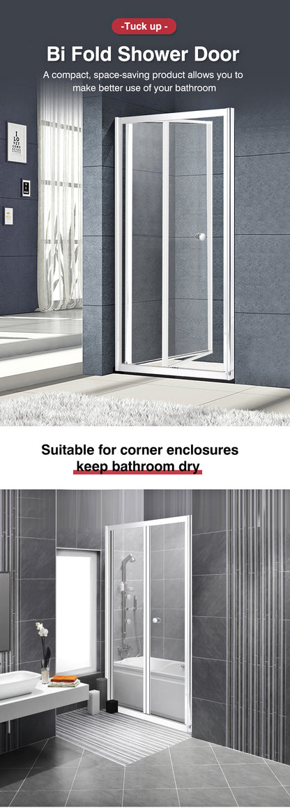 Levede Shower Screen Screens Door Seal Enclosure Glass Panel Foldable 760x1900mm