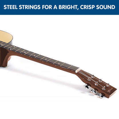 38in Pro Cutaway Acoustic Guitar with guitar bag - Natural