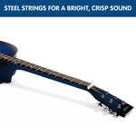 Karrera 38in Pro Cutaway Acoustic Guitar with Bag Strings - Blue Burst