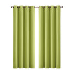2x Blockout Curtains Panels 3 Layers Eyelet Room Darkening 240x230cm Green