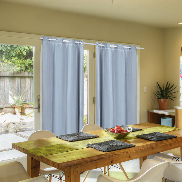  2x Blockout Curtains Panels 3 Layers with Gauze Room Darkening 180x230cm Aqua