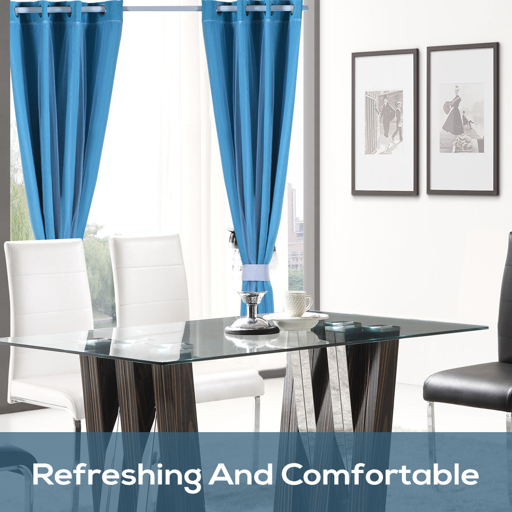 2x Blockout Curtains Panels 3 Layers with Gauze Room Darkening 140x230cm Aqua