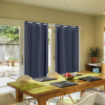 2x Blockout Curtains Panels 3 Layers with Gauze Room Darkening 300x230cm Black