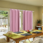 2x Blockout Curtains Panels 3 Layers with Gauze Room Darkening 240x213cm Rose