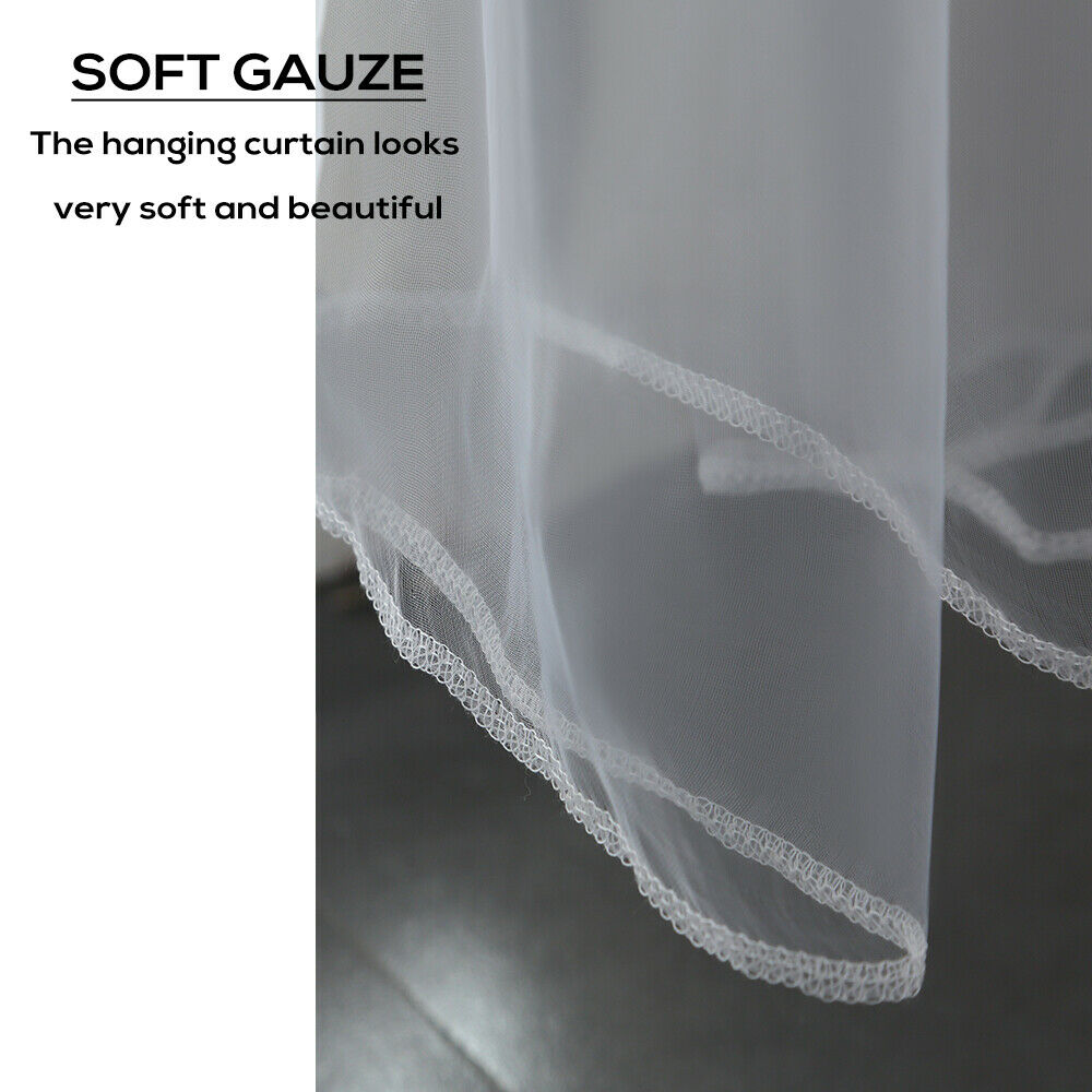2x Blockout Curtains Panels 3 Layers with Gauze Room Darkening 180x213cm Aqua