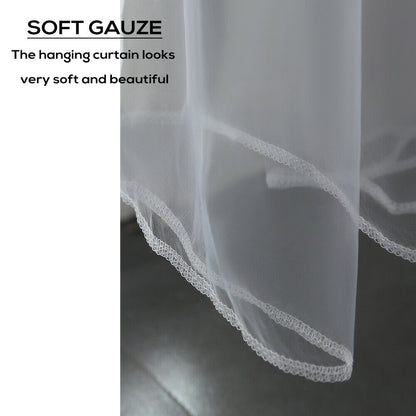 2x Blockout Curtains Panels 3 Layers with Gauze Room Darkening 180x213cm Aqua