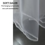 2x Blockout Curtains Panels 3 Layers with Gauze Room Darkening 240x213cm Aqua