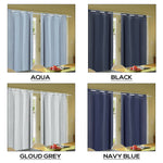2x Blockout Curtains Panels 3 Layers Room Darkening 140x244cm Aqua