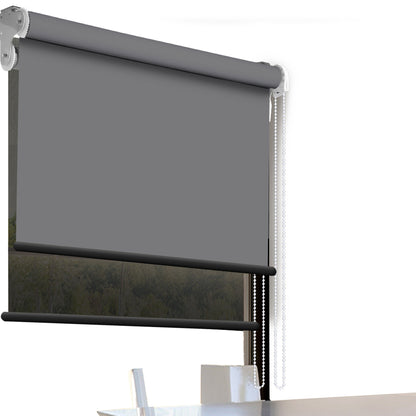 Modern Day/Night Double Roller Blinds Commercial Quality 60x210cm Charcoal Black