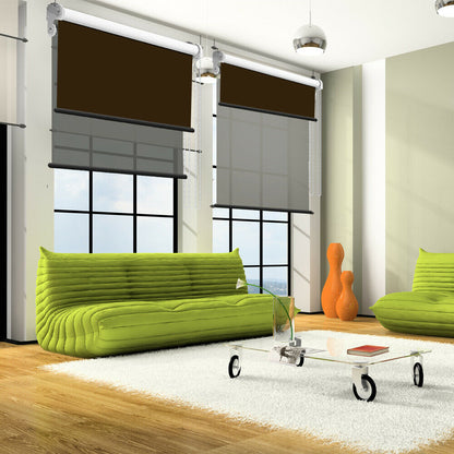 Modern Day/Night Double Roller Blinds Commercial Quality 150x210cm All White