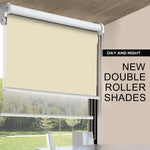 Modern Day/Night Double Roller Blinds Commercial Quality 120x210cm All White