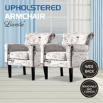 2x Upholstered Armchair Dining Chairs Single Accent Sofa Padded Fabric