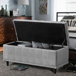 Storage Ottoman Blanket Box Fabric Large Rest Chest Toy Foot Stool Grey