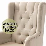 Rocking Chair Chairs Armchair Fabric Lounge Recliner Feeding Rocker Beige